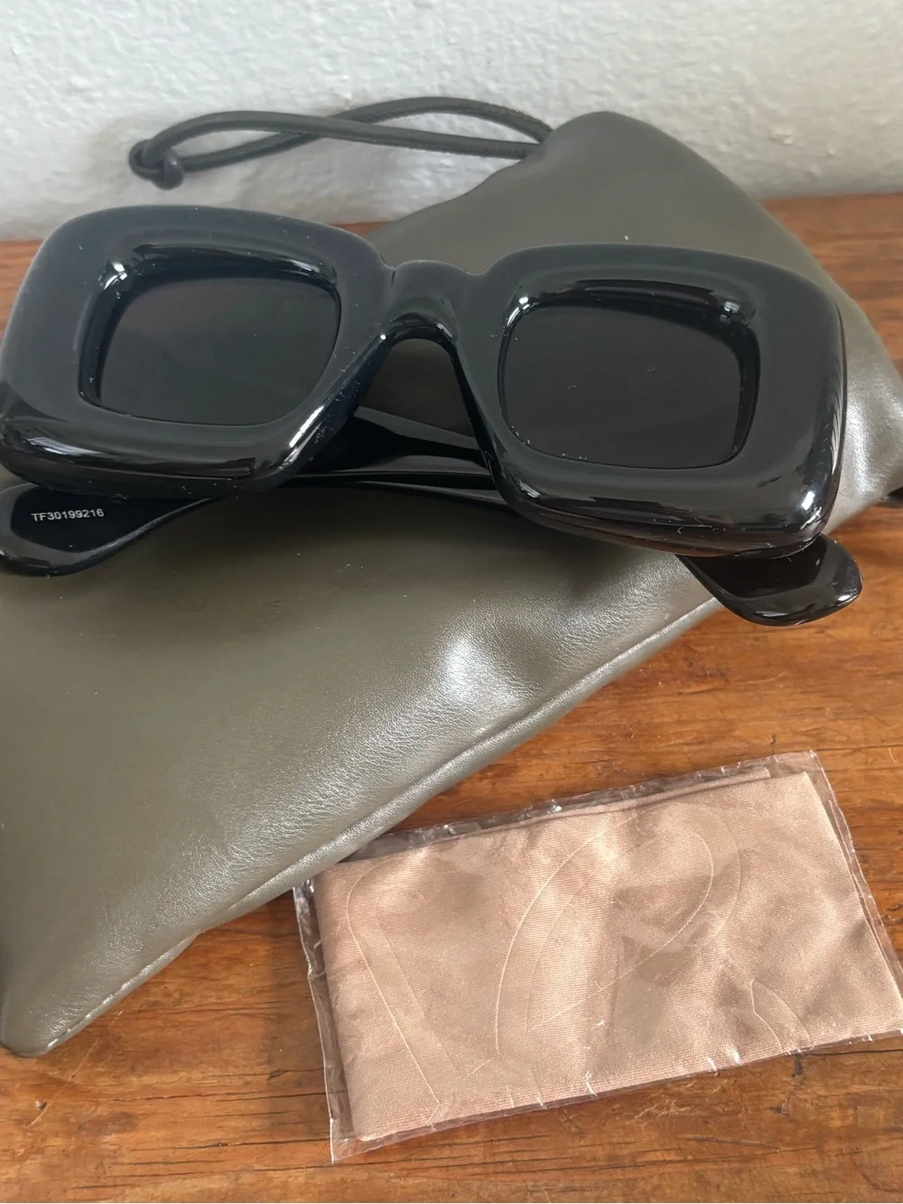 Loewe inflated rectangular black sunglasses